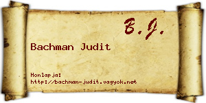 Bachman Judit névjegykártya
